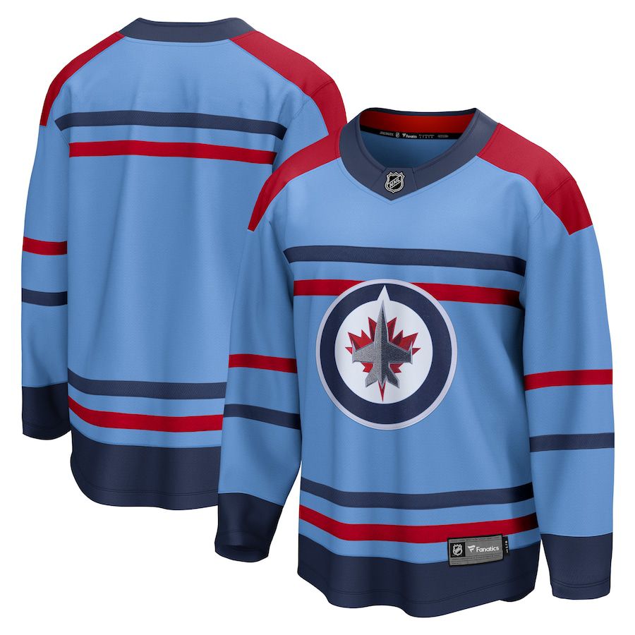 Men Winnipeg Jets Fanatics Branded Light Blue Anniversary Premier Breakaway NHL Jersey->customized nhl jersey->Custom Jersey